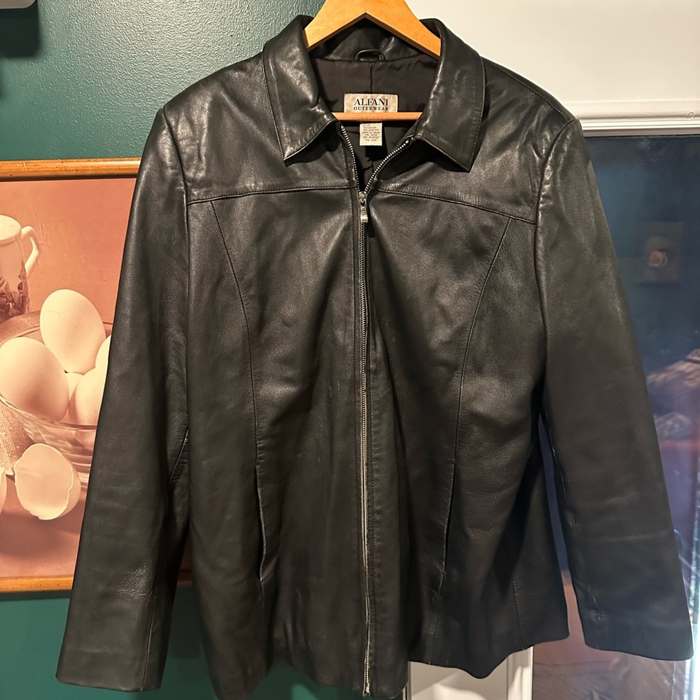 Alfani Black Leather Women's Jacket